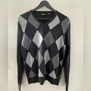 VTG Claiborne Men’s Charcoal Knit Sweater Top‎ size Small